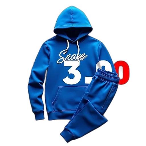 jacket, 3d render, blue, hoodie transparent PNG cut-out