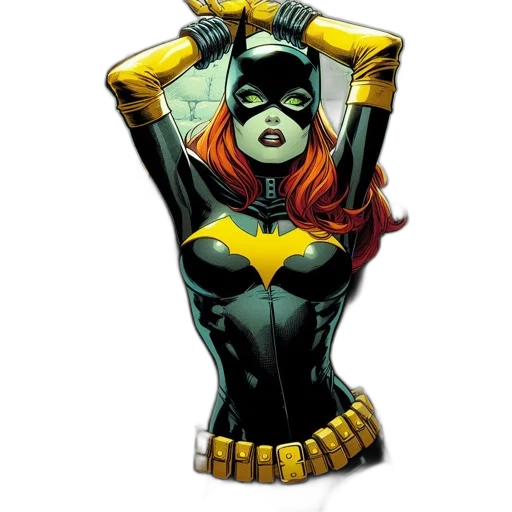 comic book art, concept art, batgirl, depicted transparent PNG cut-out