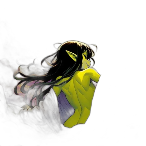hair, dragon, dress, mask transparent PNG cut-out