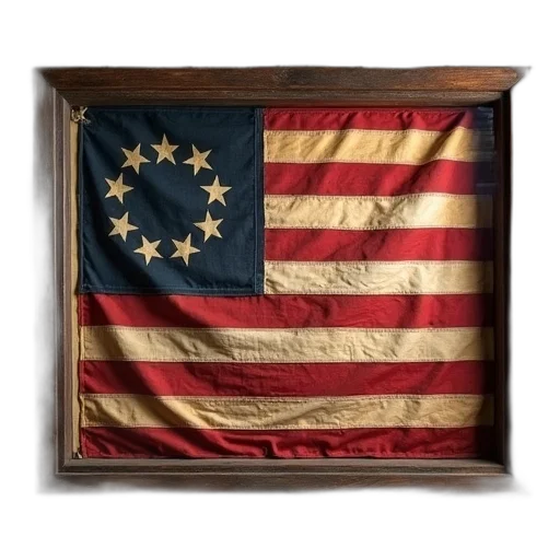 old, flag, stars, shadowbox transparent PNG cut-out