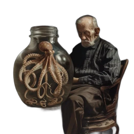 bottle, creature, mask, hair transparent PNG cut-out