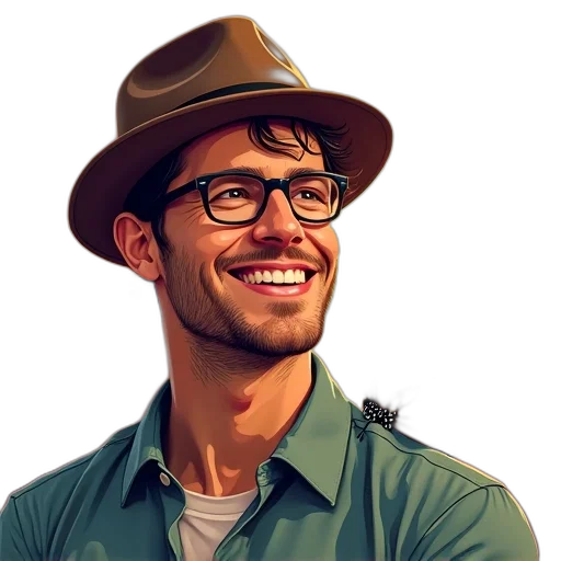 hat, face, staff, photorealistic transparent PNG cut-out