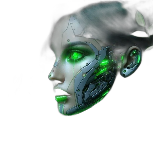 robot, mask, face, cyberpunk transparent PNG cut-out