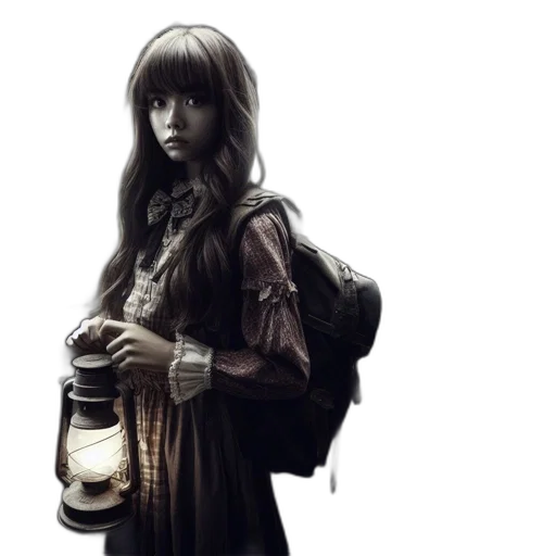 dress, face, bottle, concept art transparent PNG cut-out