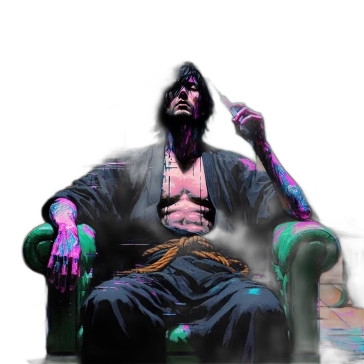 jacket, face, mask, cyberpunk transparent PNG cut-out