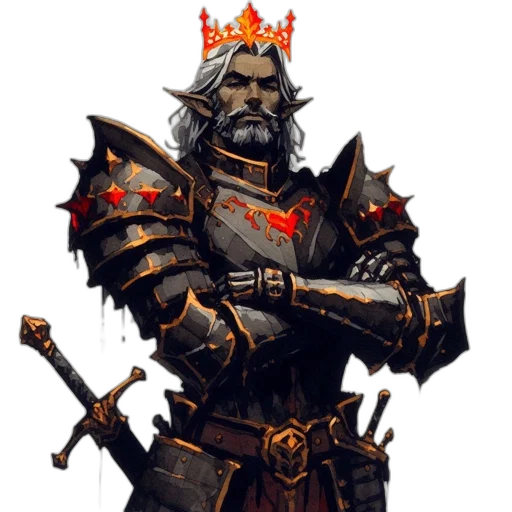crown, staff, sword, fantasy art transparent PNG cut-out