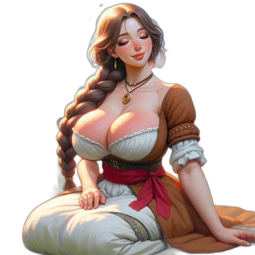 dress, staff, jewelry, fantasy art transparent PNG cut-out