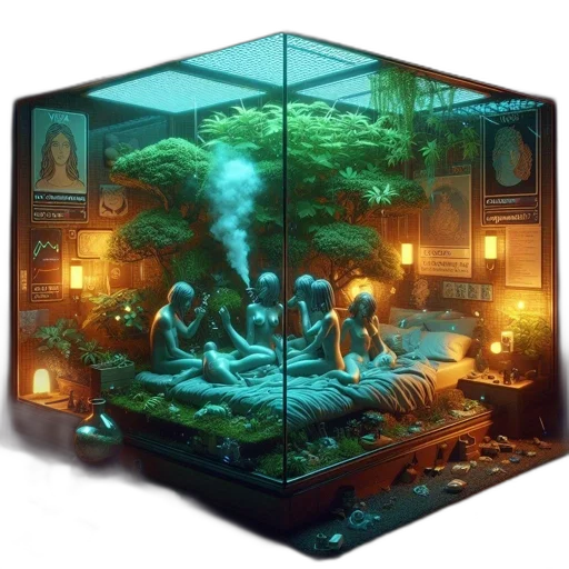 furniture, fantasy art, concept art, 3d render transparent PNG cut-out
