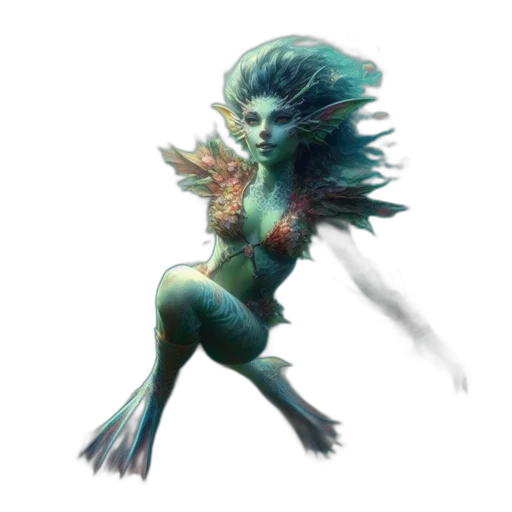 creature, dragon, staff, hair transparent PNG cut-out