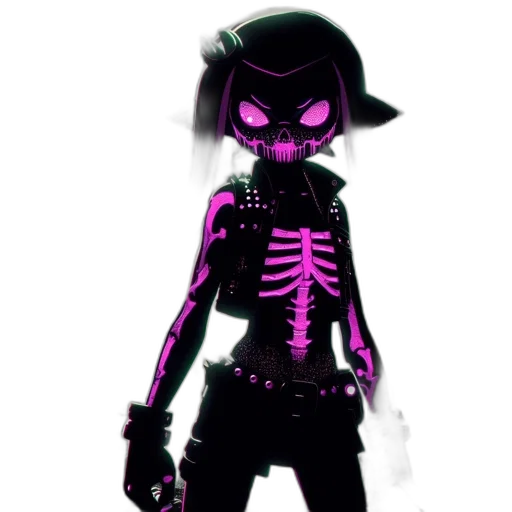 jacket, mask, creature, weapon transparent PNG cut-out