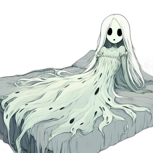 dress, creature, hair, mask transparent PNG cut-out