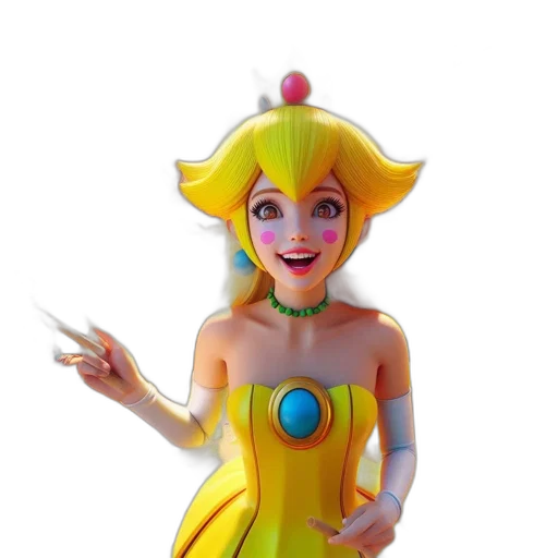 dress, crown, staff, 3d render transparent PNG cut-out