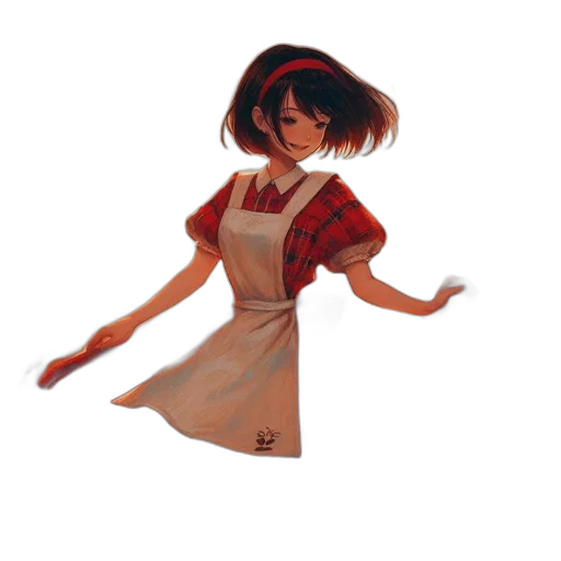 dress, creature, robot, staff transparent PNG cut-out