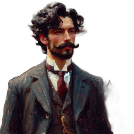 face, staff, oil painting, concept art transparent PNG cut-out