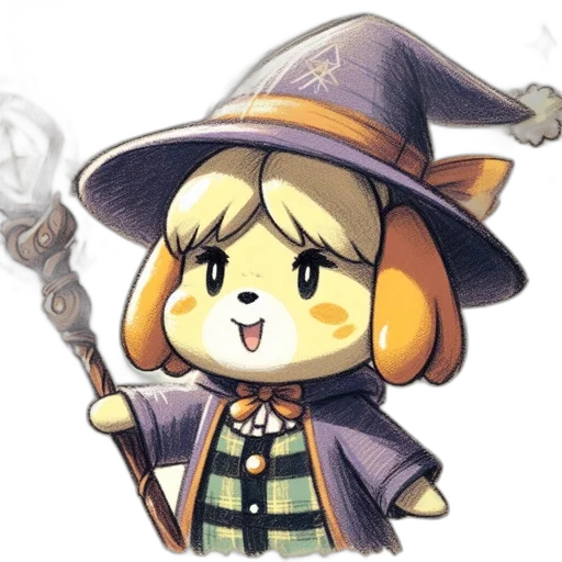 staff, hat, weapon, watercolor transparent PNG cut-out