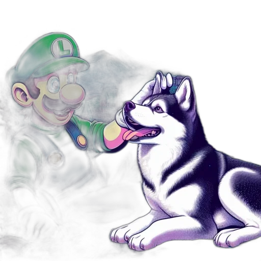 animal, creature, concept art, vaporwave transparent PNG cut-out