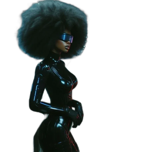 hair, robot, dress, concept art transparent PNG cut-out