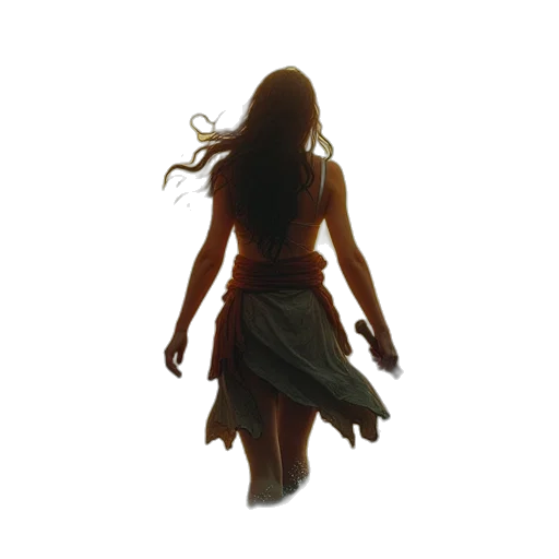 dress, hair, concept art, 3d render transparent PNG cut-out