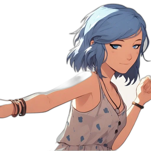 dress, staff, weapon, hair transparent PNG cut-out