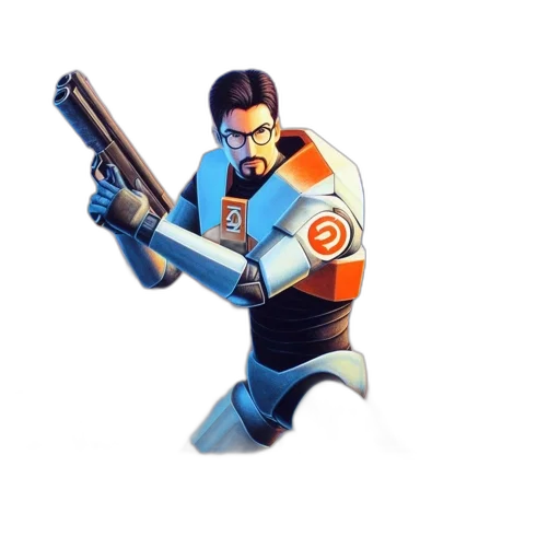 weapon, robot, staff, jacket transparent PNG cut-out
