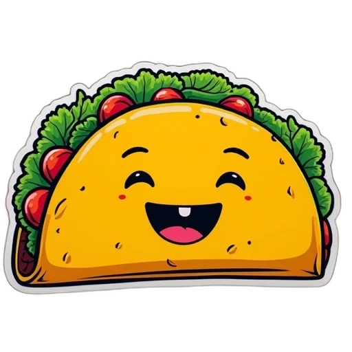 food, pixel art, yellow, taco transparent PNG cut-out