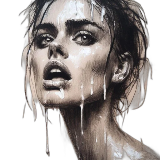 face, photorealistic, pencil sketch, oil painting transparent PNG cut-out