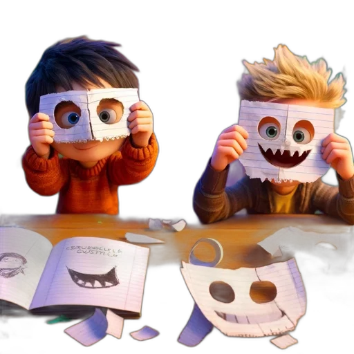 mask, concept art, 3d render, cartoon transparent PNG cut-out