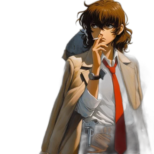 jacket, staff, concept art, vaporwave transparent PNG cut-out