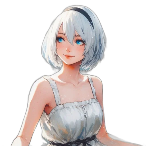 dress, robot, face, staff transparent PNG cut-out