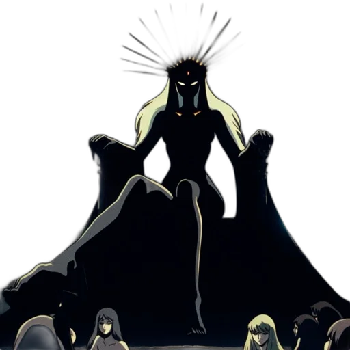 crown, staff, dress, creature transparent PNG cut-out