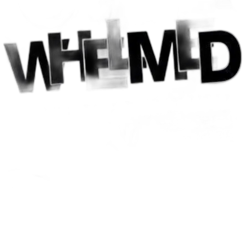 3d render, overwhelmed, life, single transparent PNG cut-out