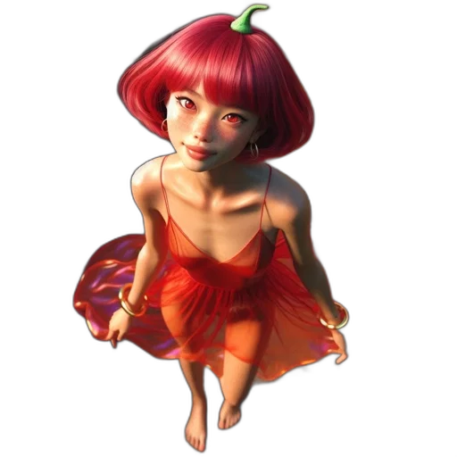 dress, creature, crown, flower transparent PNG cut-out