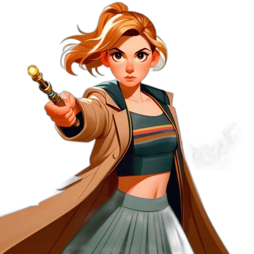 staff, weapon, jacket, concept art transparent PNG cut-out