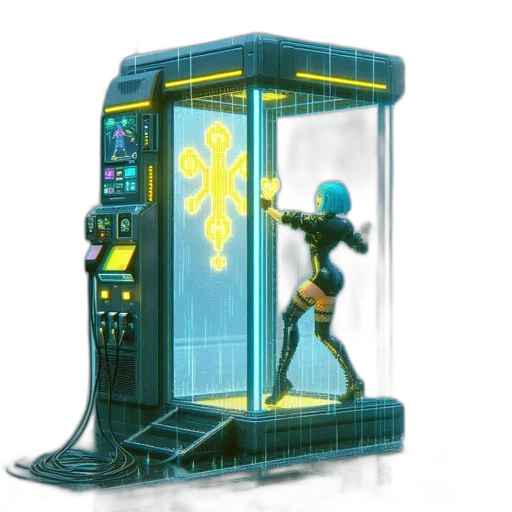 robot, weapon, concept art, cyberpunk transparent PNG cut-out