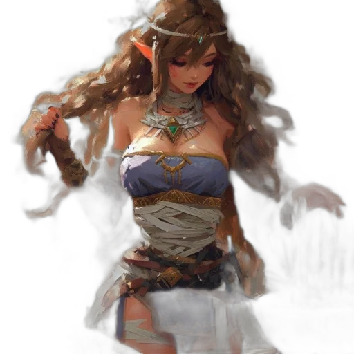 dress, jewelry, sword, fantasy art transparent PNG cut-out