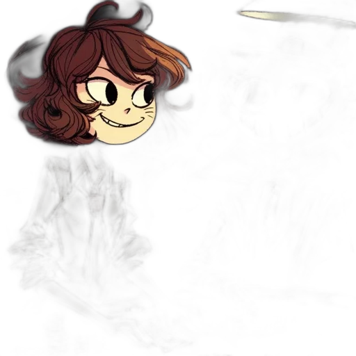 hair, creature, face, staff transparent PNG cut-out