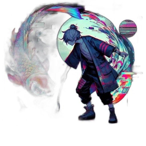 umbrella, mask, jacket, staff transparent PNG cut-out