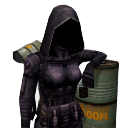 weapon, jacket, mask, staff transparent PNG cut-out