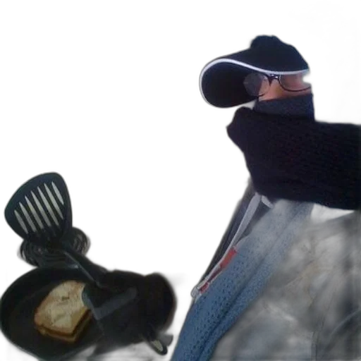 jacket, hat, mask, weapon transparent PNG cut-out