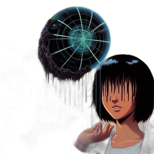 umbrella, mask, hair, creature transparent PNG cut-out