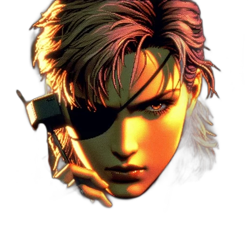 weapon, face, cyberpunk, vaporwave transparent PNG cut-out