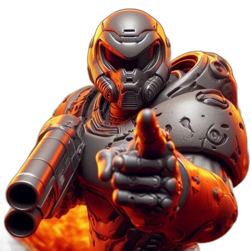 robot, weapon, concept art, 3d render transparent PNG cut-out