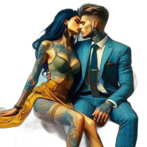 dress, photorealistic, cyberpunk, comic book art transparent PNG cut-out