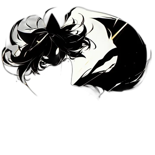 dragon, staff, hair, mask transparent PNG cut-out