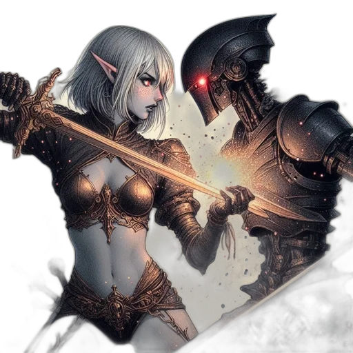 sword, weapon, staff, fantasy art transparent PNG cut-out