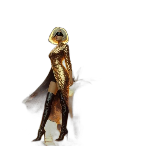 dress, staff, concept art, fantasy art transparent PNG cut-out