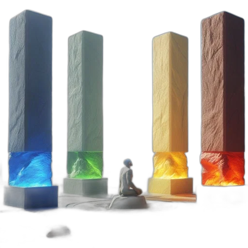 3d render, concept art, individual, sits transparent PNG cut-out