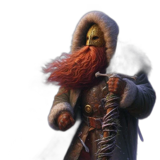 staff, creature, jacket, hair transparent PNG cut-out