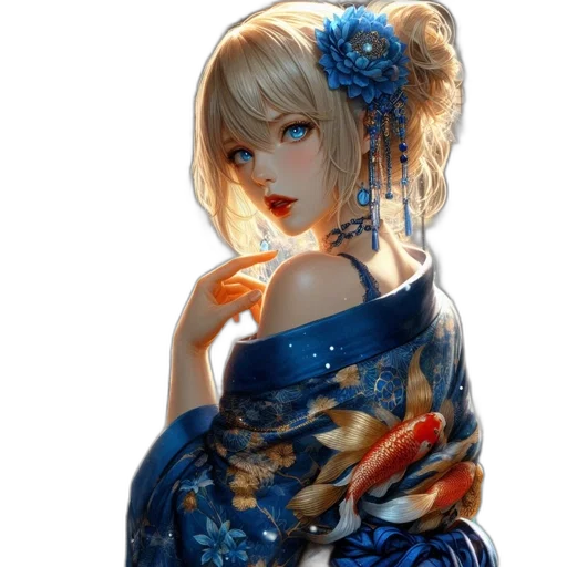 dress, flower, jewelry, fantasy art transparent PNG cut-out