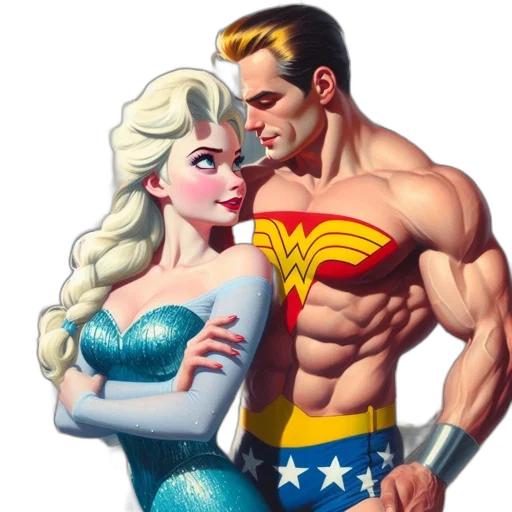 comic book art, concept art, fantasy art, two transparent PNG cut-out